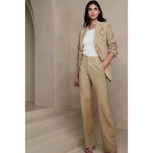 Banana Republic Heritage Bootcut Suede Leather Pants Light Khaki 16